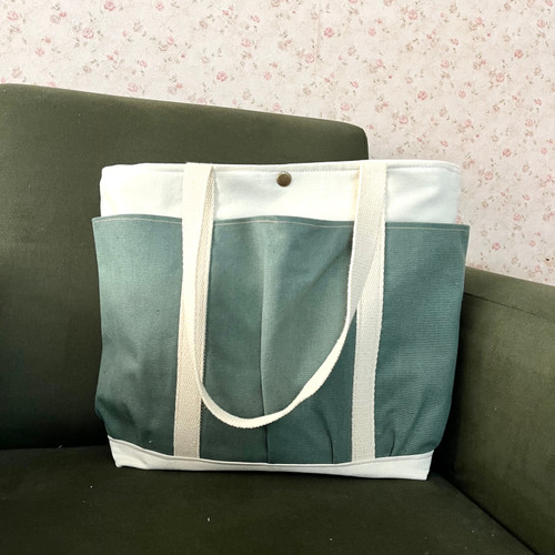 توت بگ پارچه ای سه جیب فیلی (زیپ دار)