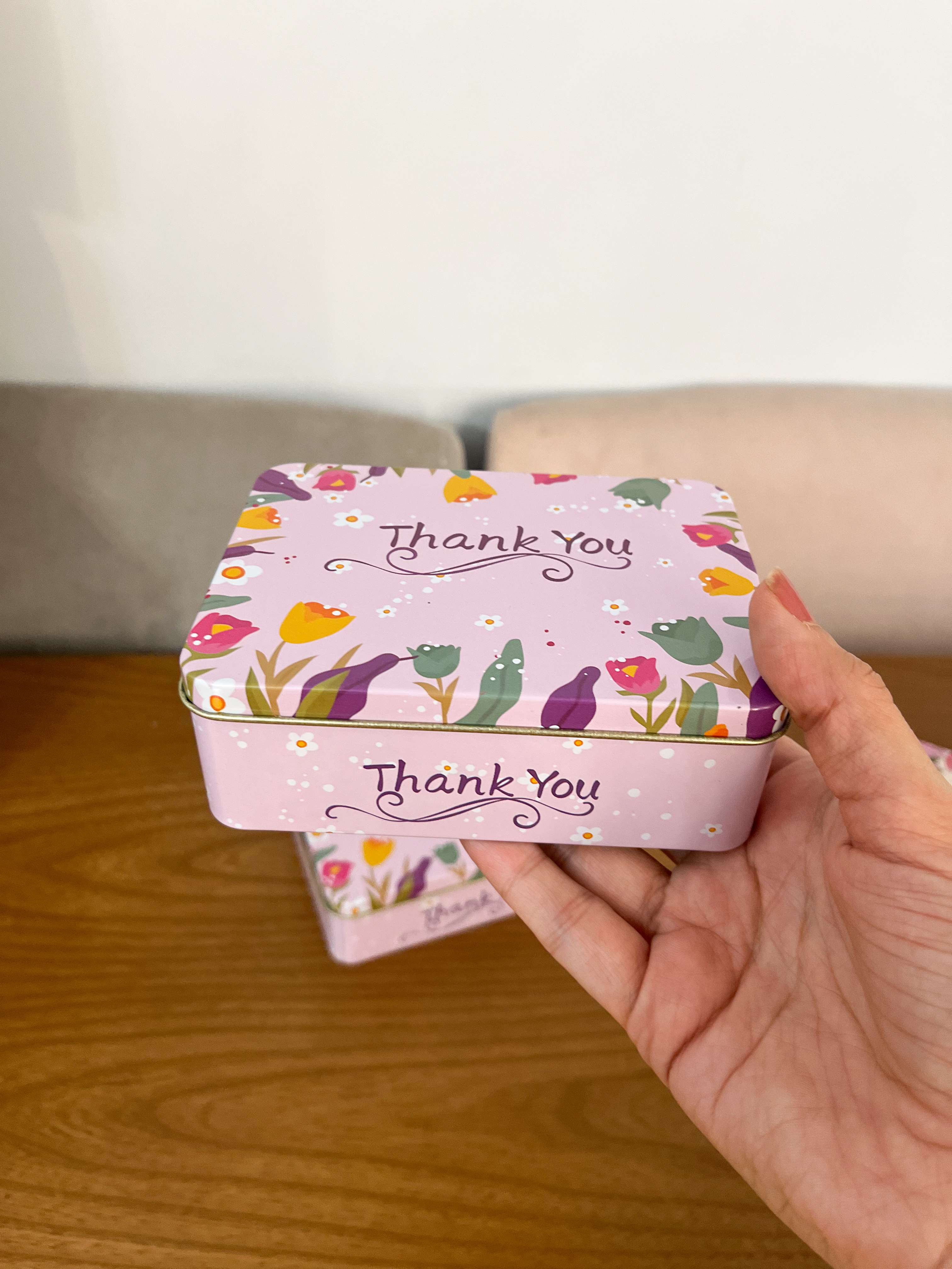 قوطی فلزی مستطیل تک thank you