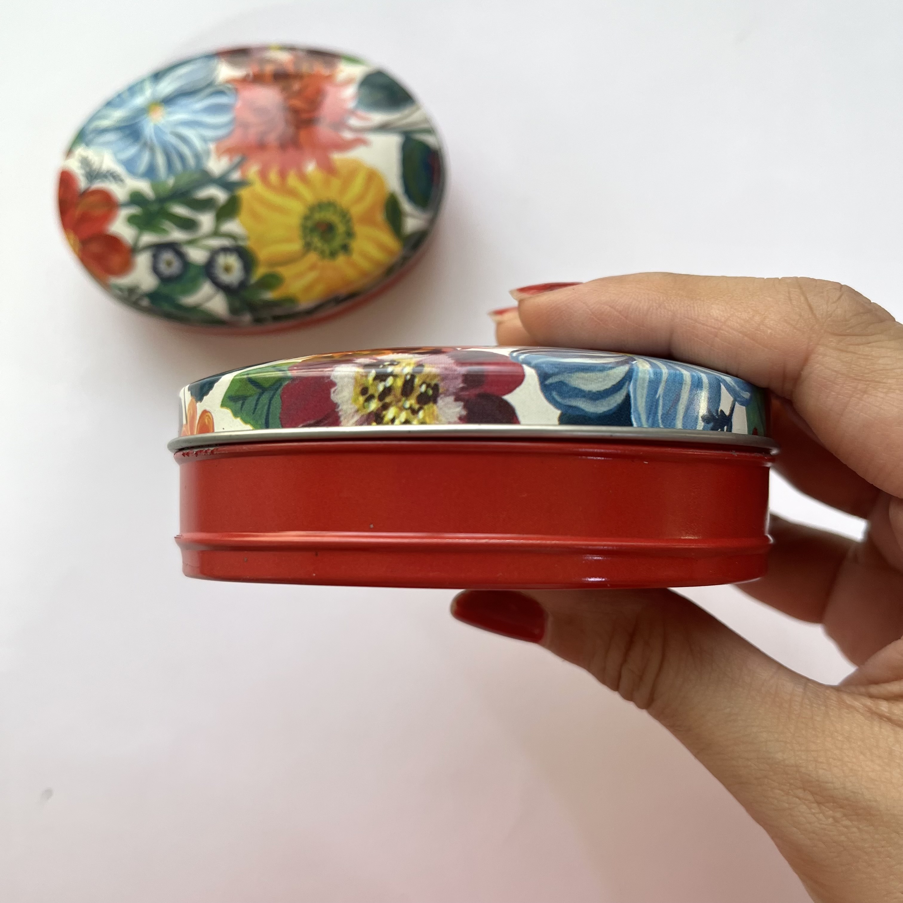 قوطی فلزی بیضی طرح یاسمن