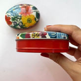 قوطی فلزی بیضی طرح یاسمن